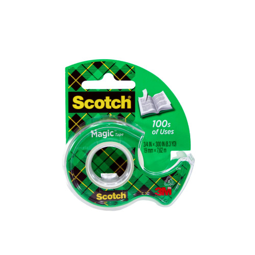 Клейкая лента канцелярская 3М Scotch Magic, невидимая, на мини-диспенсере, 19 мм х 7,5 м